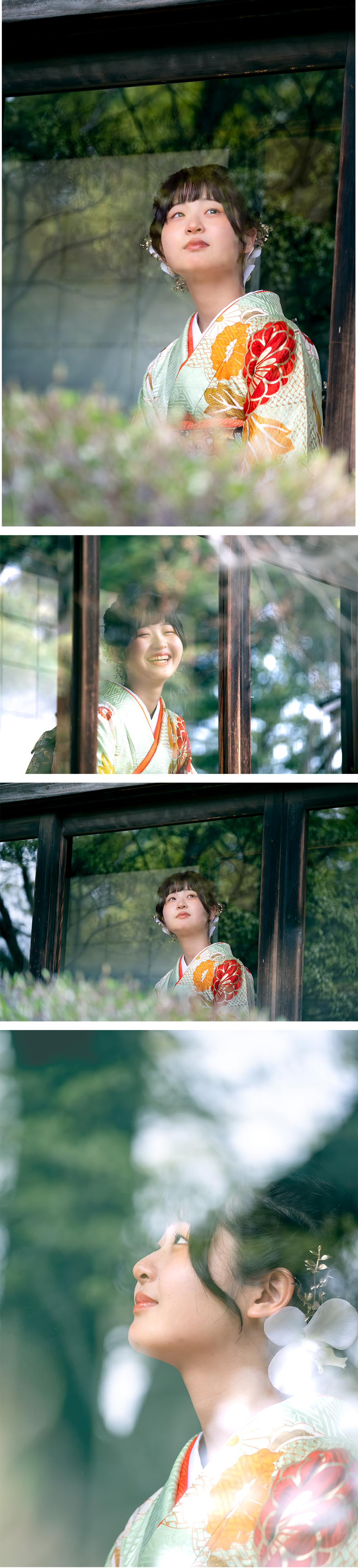 愛知県の日本庭園が広がる古民家で雰囲気ある成人式の前撮り