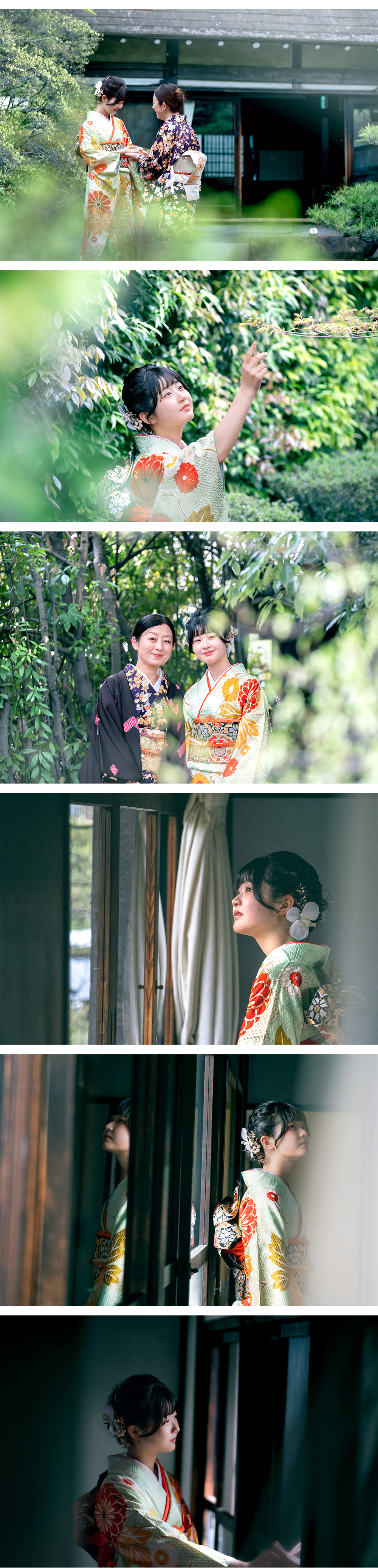 愛知県の日本庭園が広がる古民家で雰囲気ある成人式の前撮り